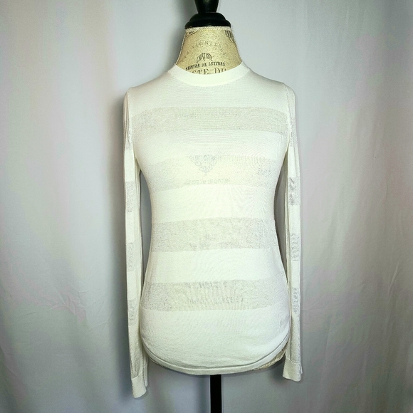 Michael Kors Sheer Stripe Crewneck Longsleeve XS - Picture 3 of 8